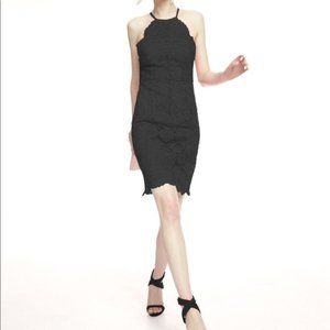 Trina Turk Black Sleeveless Lace Dress Scalloped High‎ Neck sz 6 NWT